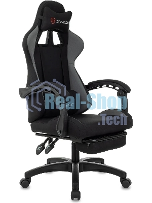 Кресло Zombie Shadow черный/серый, ткань, подставка для ног