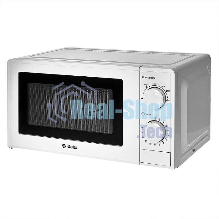 Микроволновая печь DELTA DL-84L20 белый, 20 л, 700 Вт, переключатели - поворотный механизм