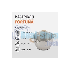 Кастрюля MALLONY Fortuna нержавеющая сталь, со стеклянной крышкой, матовый корпус ручки с силиконом, 2,5 л