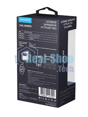 Сетевое зарядное устройство Maxvi CHL-603PD Type-C\USB 30W 6A (3A+3A) PD QC3.0, белый