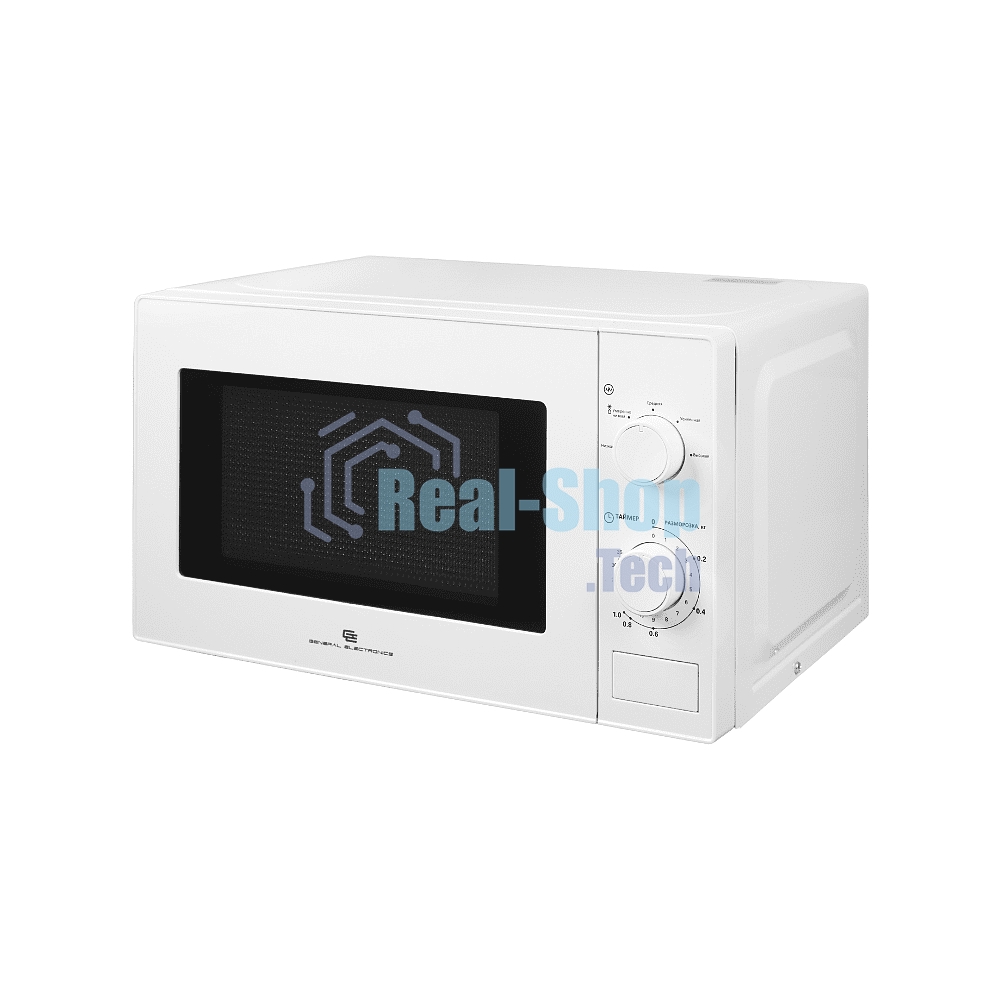Микроволновая печь General Electronics GE-MS620W белый, 20 л, 700 Вт, переключатели — поворотный механизм