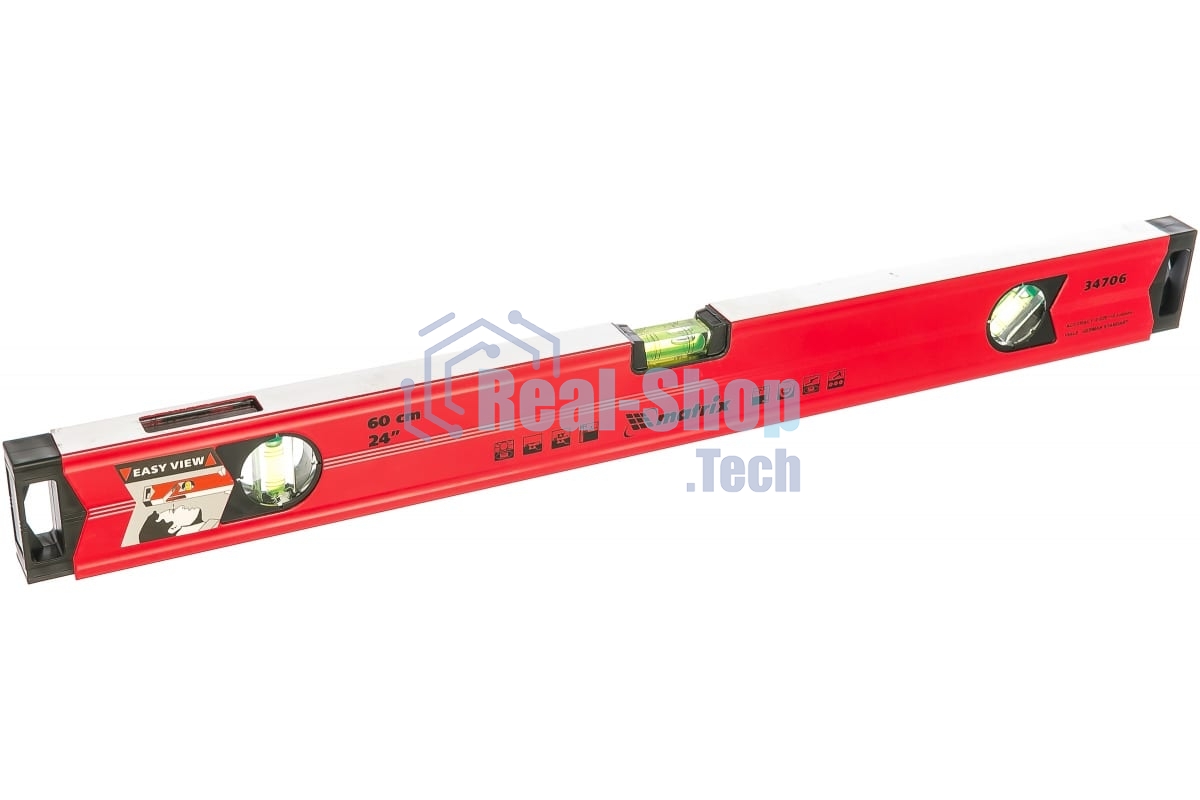 Уровень Matrix алюминиевый, 600 мм, фрезерованный, 3 глазка (1 зеркальный), усиленный