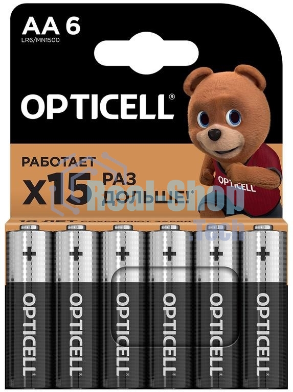 Элемент питания алкалиновый AA/LR6 (блист. 6шт) Basic Opticell 5051006