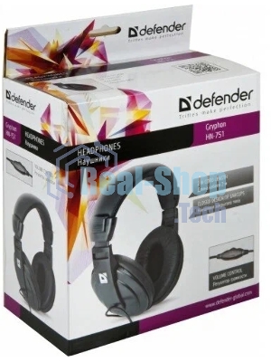 Наушники стерео Defender Gryphon HN-751 накладные, 2 x 3.5 мм стерео jack, кабель 2м, черный