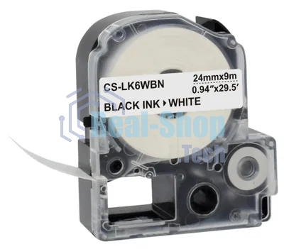 Картридж ленточный Cactus CS-LK6WBN черный, 24мм, 9м для Epson LW700/LW600P/LW1000P/Z700/Z900