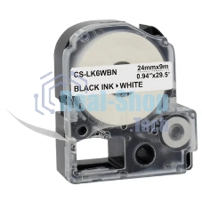 Картридж ленточный Cactus CS-LK6WBN черный, 24мм, 9м для Epson LW700/LW600P/LW1000P/Z700/Z900