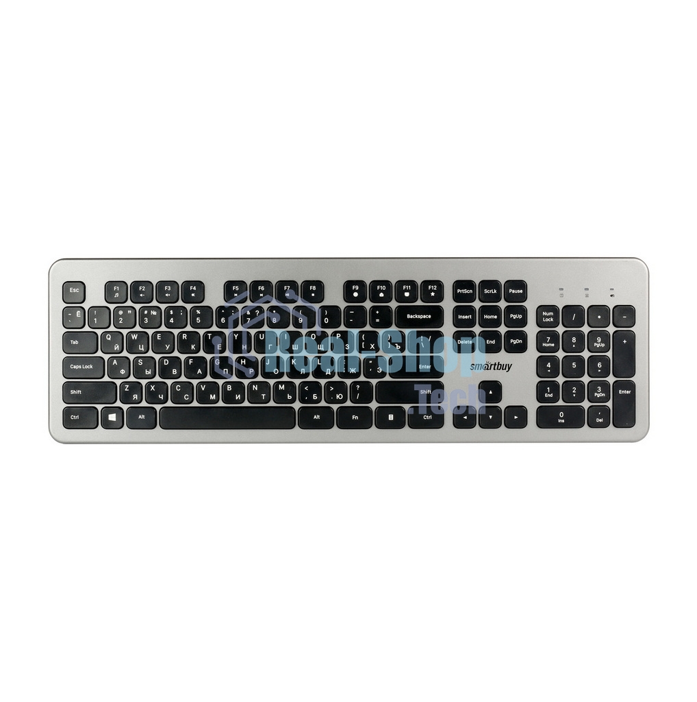 Комплект клавиатура+мышь Smartbuy 233375AG беспроводной, USB, 1600 DPI, серебристый