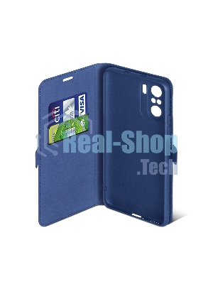 Чехол (флип-кейс) DF poFlip-04, для Xiaomi Poco F3, синий df poflip-04 (blue)