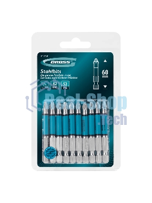 Бита Gross PH2х60 мм, сталь S2, кругл., 10 шт.