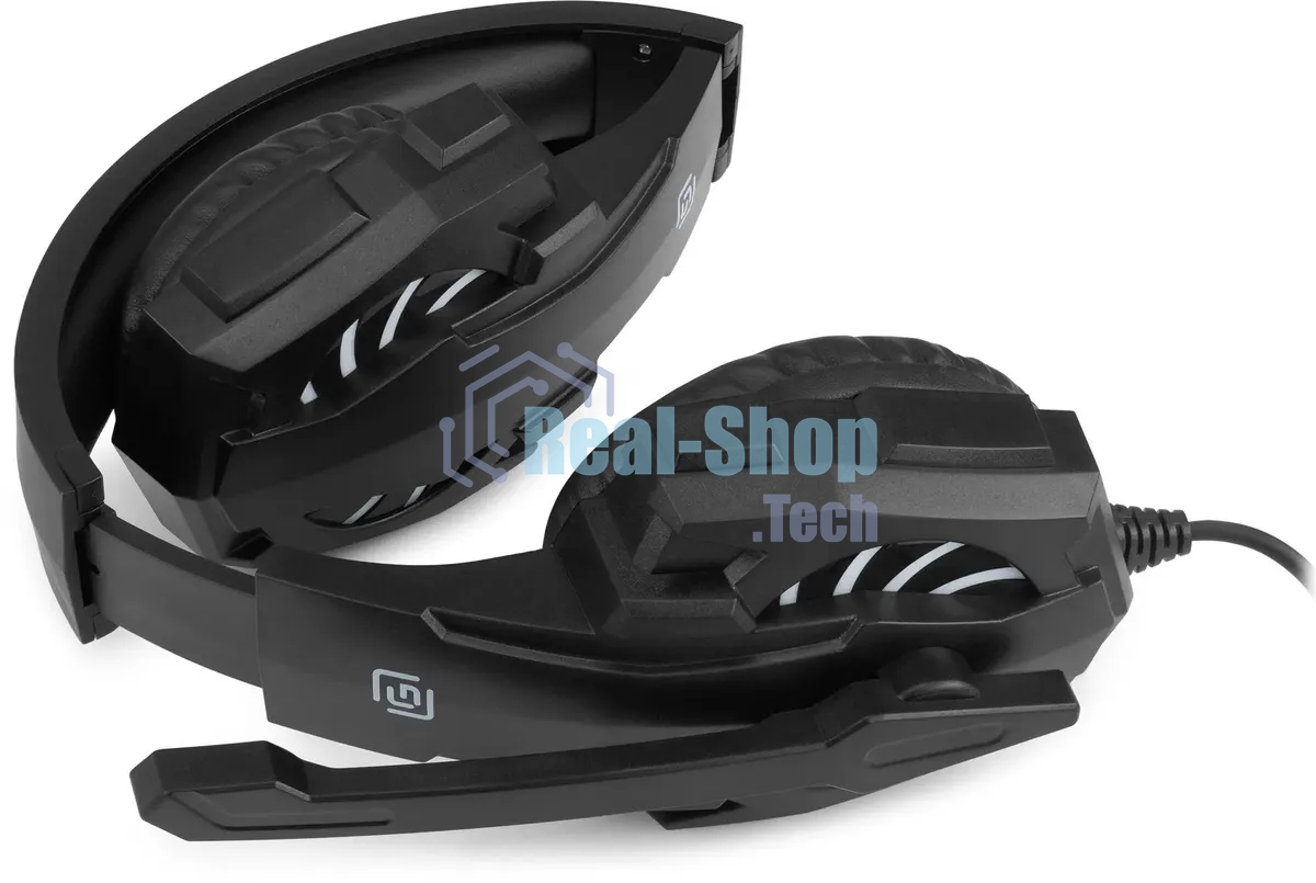 Гарнитура проводная с микрофоном Оклик HS-L355G черный 1.8м мониторные оголовье (1939807)