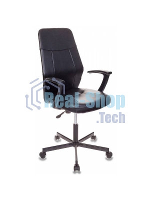 Кресло Бюрократ CH-605/BLACK черный, экокожа, 120 кг, механизм качания