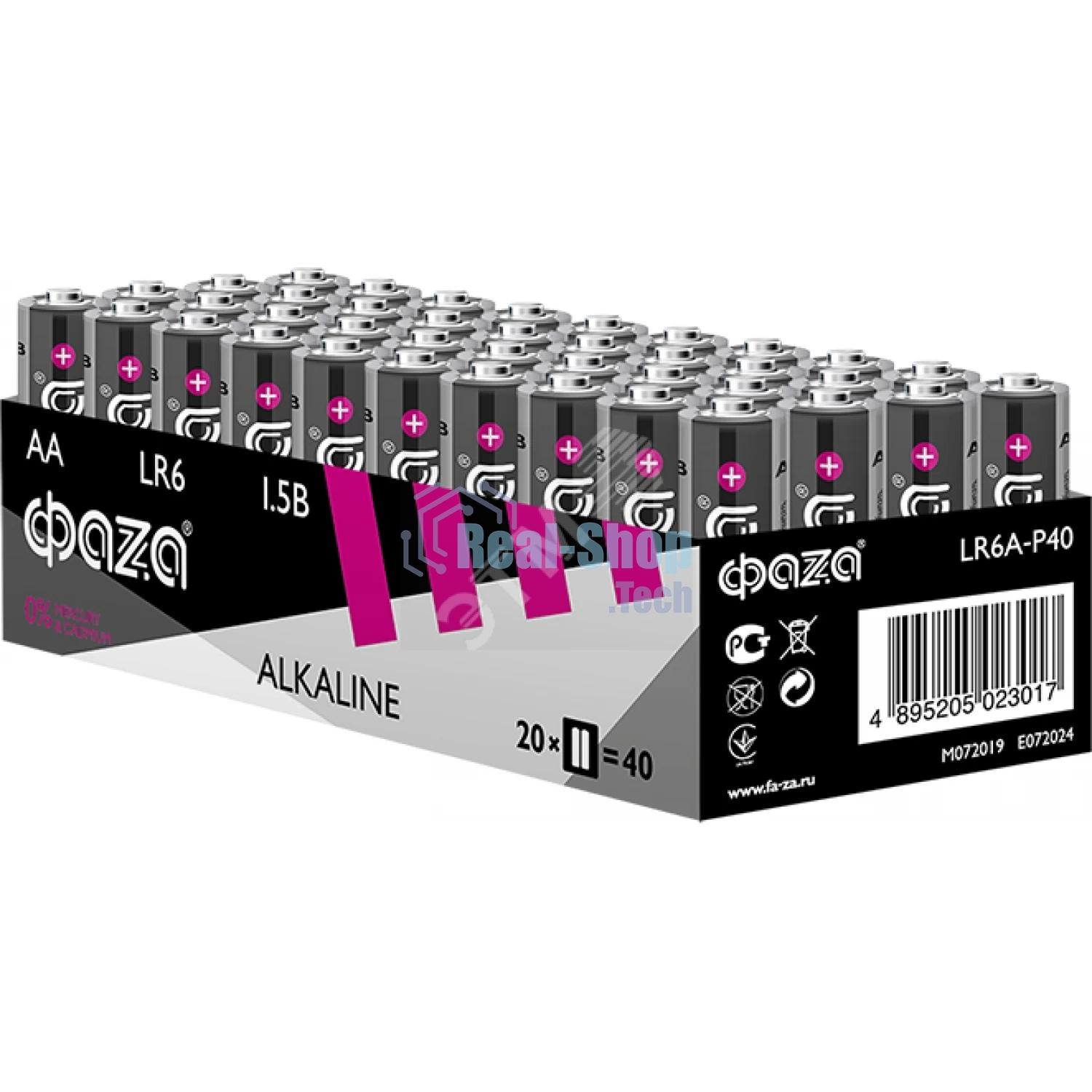 Элемент питания LR 6 (AA) алкалиновая уп. 40 шт. ФАZА Alkaline Pack-40