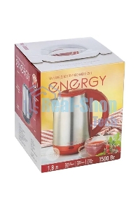 Чайник электрический ENERGY E-201 1,8 л, сталь, красный (164125)