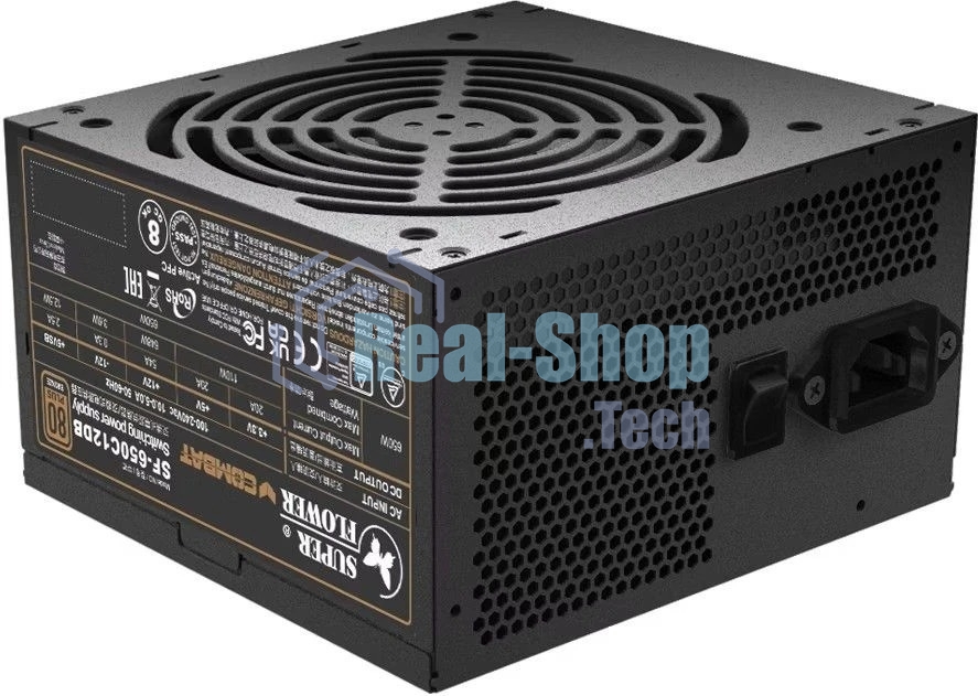 Блок питания 650Вт/Power Supply Super Flower Combat DB, 650W, ATX, 120мм, 4xSATA, 3xPCI-E(6+2), APFC, 80 PLUS Bronze, non-Modular