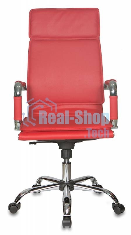 Кресло руководителя Бюрократ CH-993/red красный, искусственная кожа, крестовина хромированная