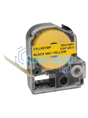 Картридж ленточный Cactus CS-LK6YBP черный шрифт, желтый фон (24 мм, 9 м) для Epson LW700/LW600P/LW1000P/Z700/Z900