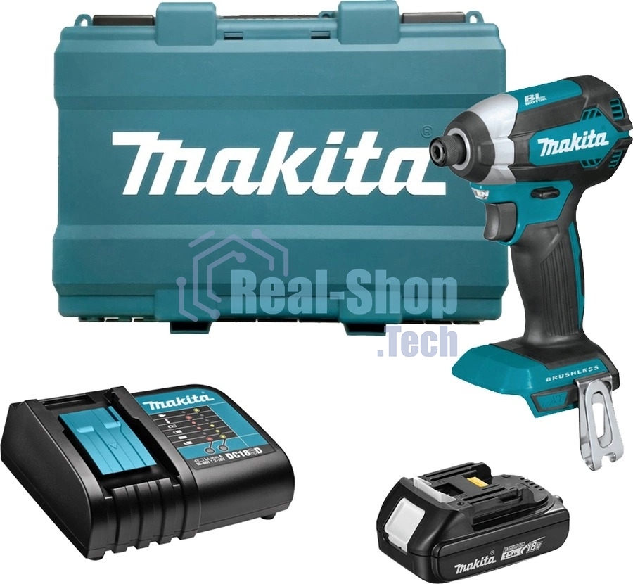 Дрель-шуруповерт Makita DTD153SY, 18 В, 1,5 Ач, 170 Нм, бесщеточный, ударный