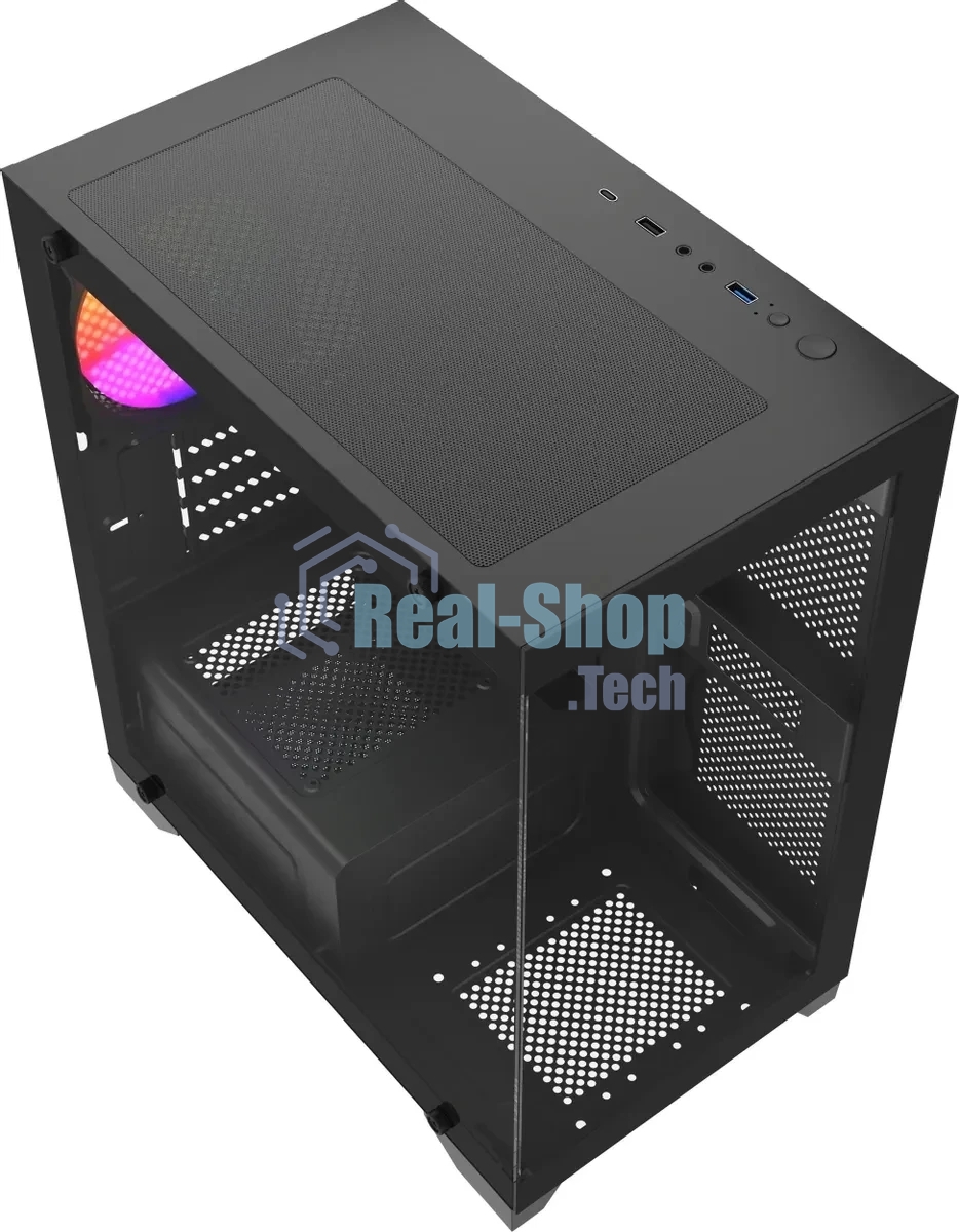 Компьютерный корпус Accord ACC-350-02B черный без БП mATX 1x120мм 1xUSB 2.0 1xUSB 3.0 1xUSB3.1 audio