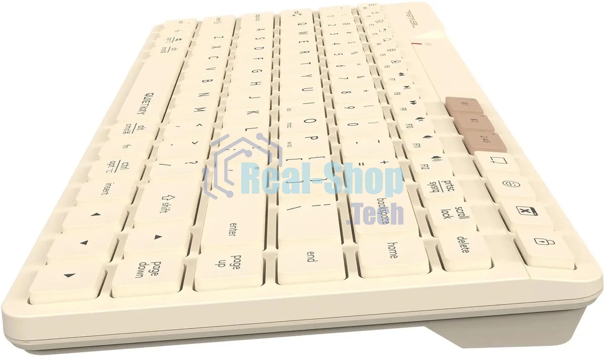 Клавиатура беспроводная A4Tech Fstyler FBK26C AS, USB, Bluetooth/Радиоканал, бежевый