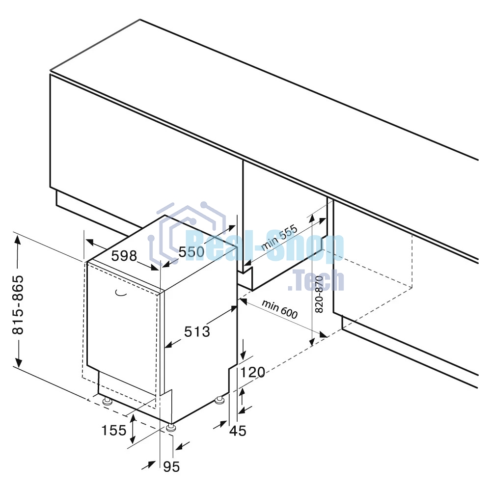 Встраиваемая посудомоечная машина KRONA AMMER 60 BI K, белый, 59.8 см, 12 компл., 57 дБ, класс A++