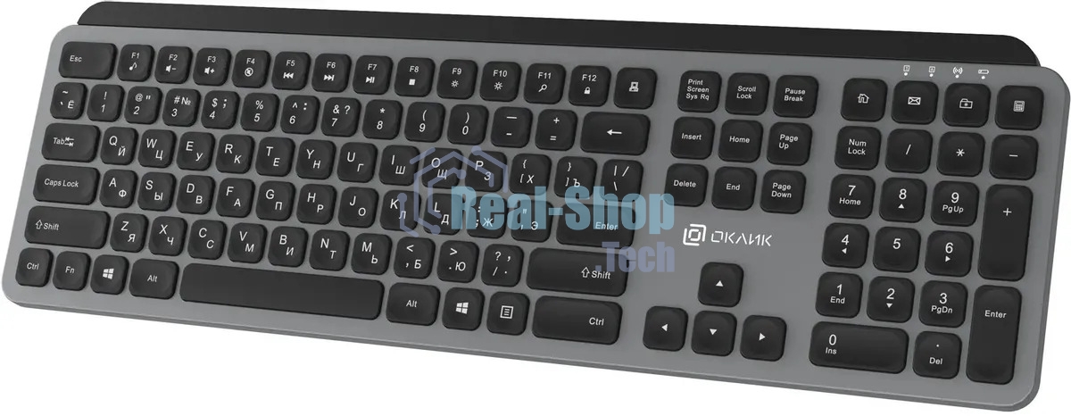 Клавиатура беспроводная Oklick K859W USB серый/черный (2002136)