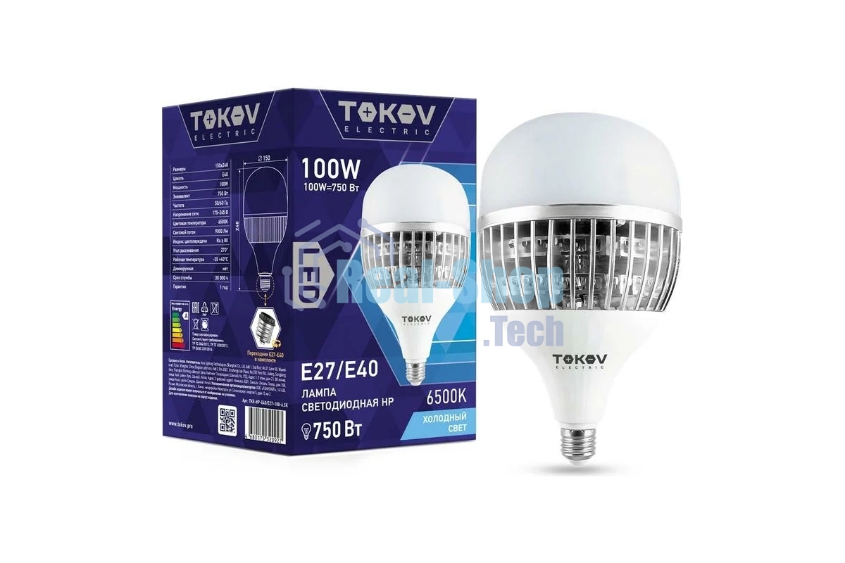 Лампа светодиодная TOKOV ELECTRIC 100Вт HP 6500К E40/Е27 176-264В