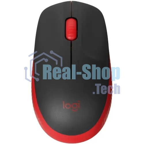 Мышь беспроводная Logitech M190 черный/красный, 1000 dpi, радиоканал, USB, кнопки - 3