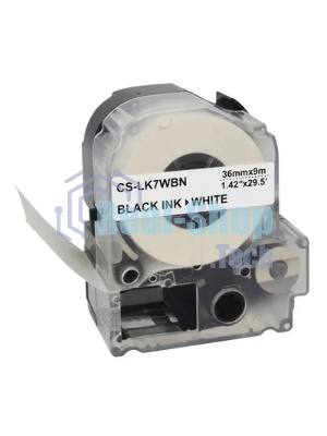 Картридж ленточный Cactus CS-LK7WBN черный шрифт, белый фон (36 мм, 9 м) для Epson LW1000P/Z700/Z900