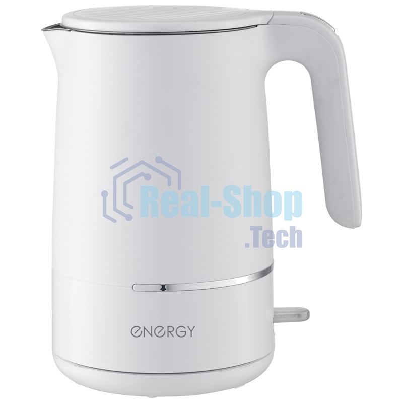 Электрочайник Energy E-216 белый, 1.7 л, 1800 Вт, скрытый нагревательный элемент