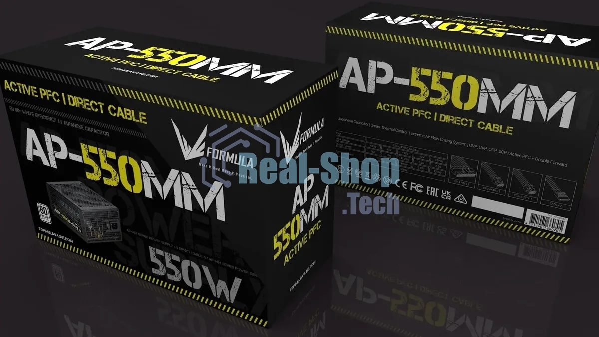 Блок питания Aerocool/Formula ATX 550W AP-550ММ 80 PLUS WHITE (20+4pin) APFC 120мм fan 6xSATA RTL