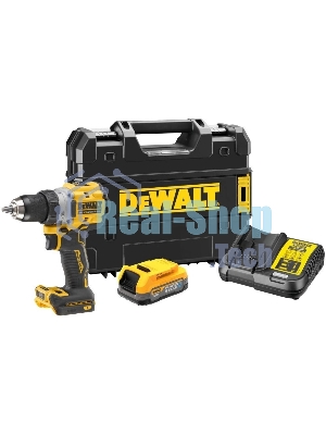 Дрель-шуруповерт DeWalt DCD800E1T-QW, 18 В, 1,7 Ач, 90 Нм, бесщеточный
