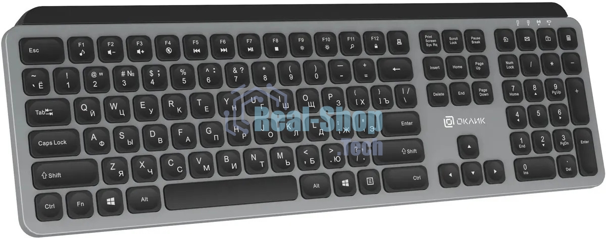 Клавиатура беспроводная Oklick K859W USB серый/черный (2002136)