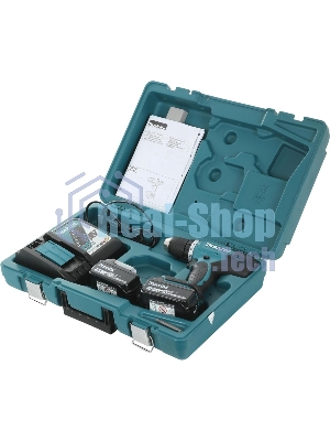 Дрель-шуруповерт Makita DDF453RFE, 18 В, 3 Ач, 42 Нм, щеточный