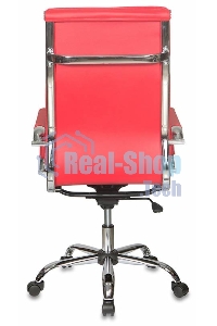 Кресло руководителя Бюрократ CH-993/red красный, искусственная кожа, крестовина хромированная