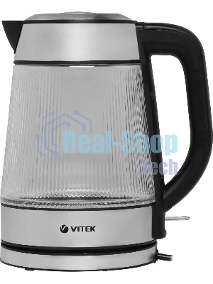 Чайник электрический Vitek VT-7017, 1.8л, 2200Вт, прозрачный, корпус: стекло