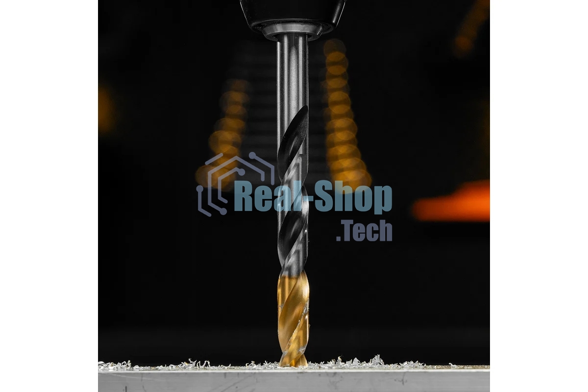 Сверло спиральное по металлу Denzel 11 x 142мм, Р6М5, Golden Tip, многогранная заточка