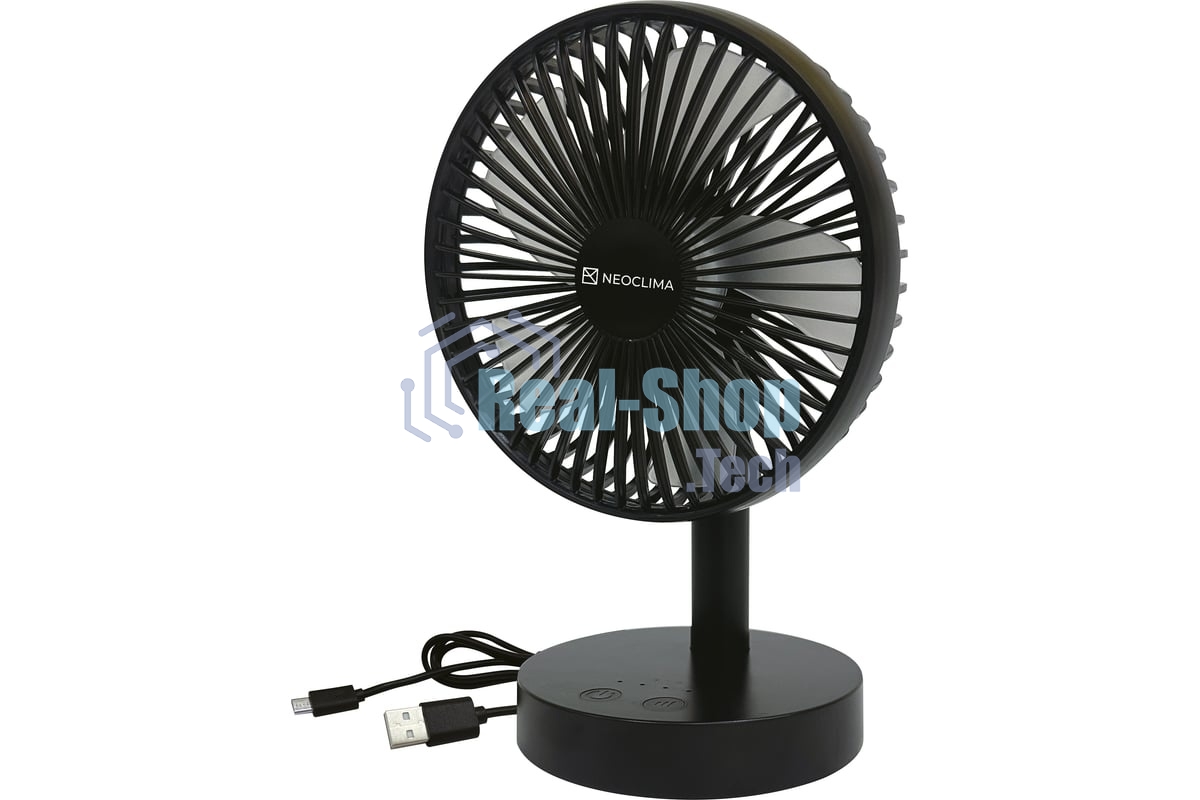Вентилятор Neoclima RDF-600 черный, настольный, 6 Вт, 3 скорости, 14.4 см