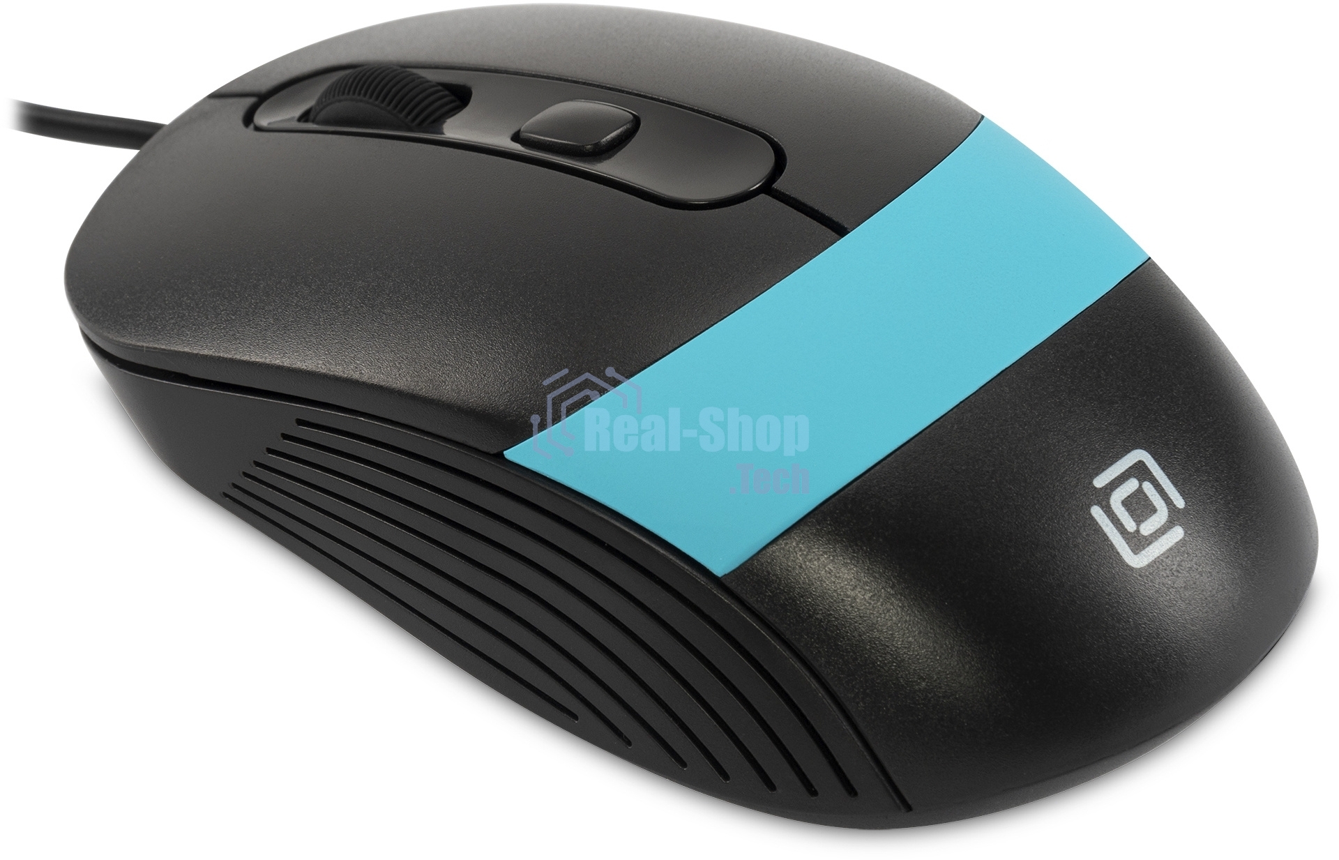 Мышь проводная Oklick 310M черный/синий, 2400 dpi, USB, кнопки - 4