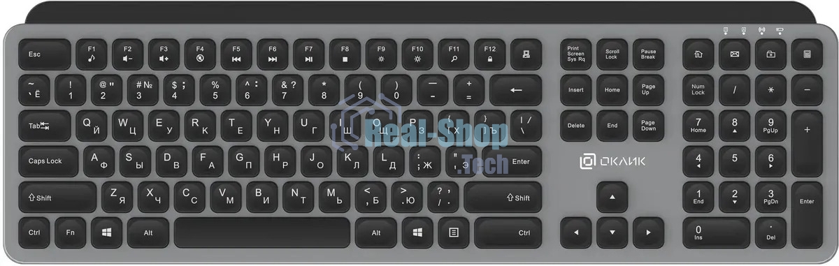 Клавиатура беспроводная Oklick K859W USB серый/черный (2002136)