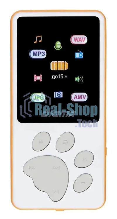 Плеер Hi-Fi Flash Digma S4 8Gb белый/оранжевый/1.8