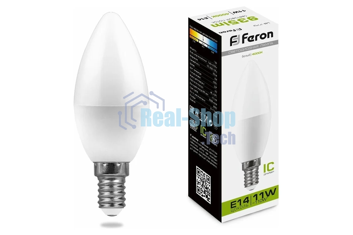 Лампа светодиодная Feron LB-770 11W 230V E14 4000K свеча