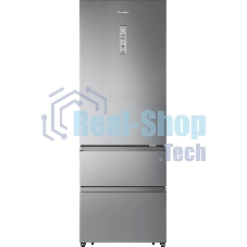 Холодильник Hisense RT641N4ACE серый, двухкамерный, 366/169, морозилка снизу, No Frost