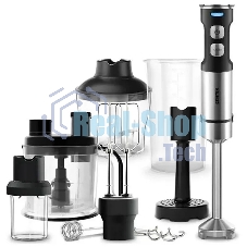 Блендер CENTEK CT-1367 (сталь) 1500Вт, 8в1, блендер/венчик/чоппер/кофе, ДИСПЛЕЙ 650мл стакан 800мл