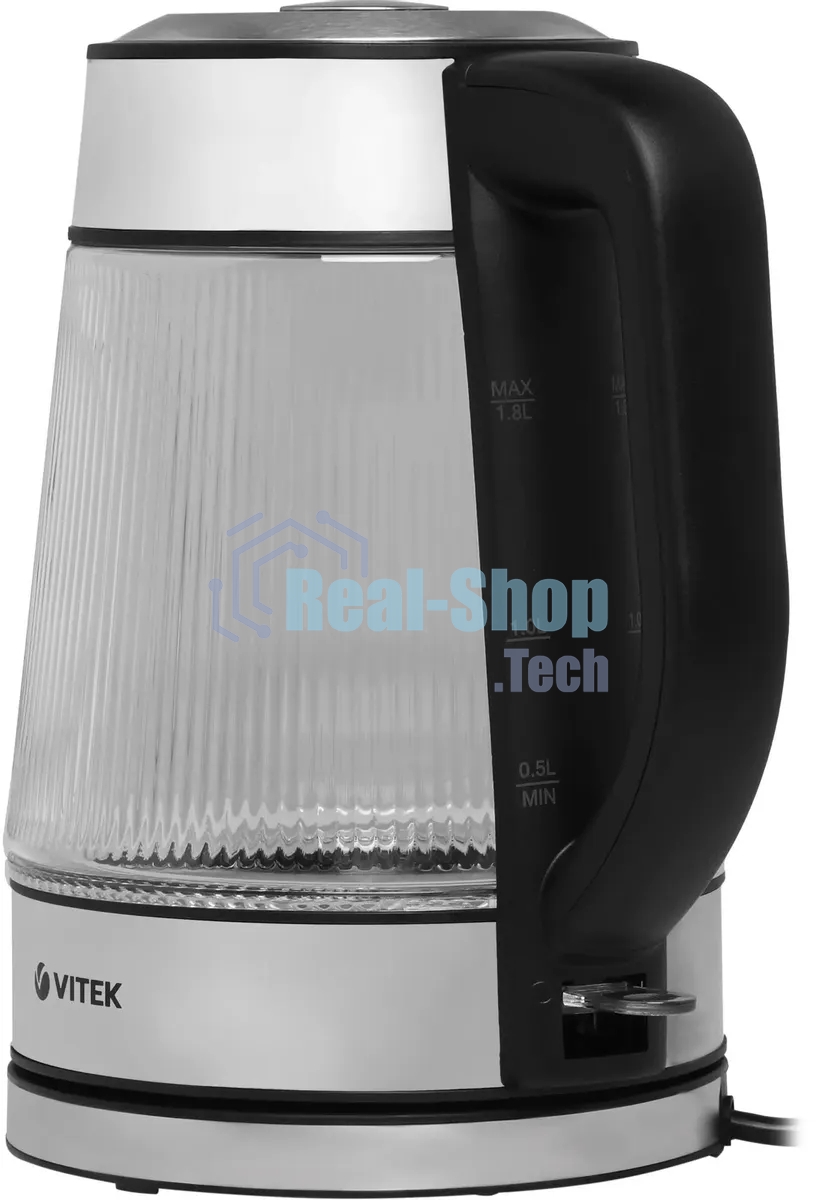 Чайник электрический Vitek VT-7017, 1.8л, 2200Вт, прозрачный, корпус: стекло