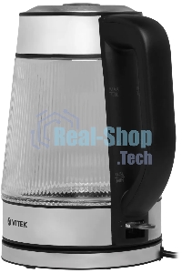 Чайник электрический Vitek VT-7017, 1.8л, 2200Вт, прозрачный, корпус: стекло