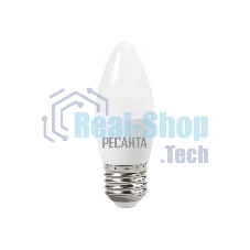 Лампа светодиодная Ресанта LL-R-C37-6W-230-4K-E27 свеча, 6 Вт, нейтр., Е27