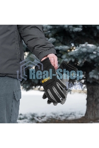 Перчатки универсальные Denzel 68087 искусственный мех, работа с сенсорным экраном, размер 9