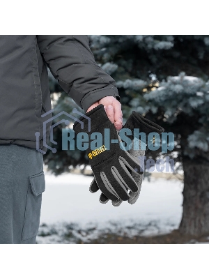 Перчатки универсальные Denzel 68087 искусственный мех, работа с сенсорным экраном, размер 9