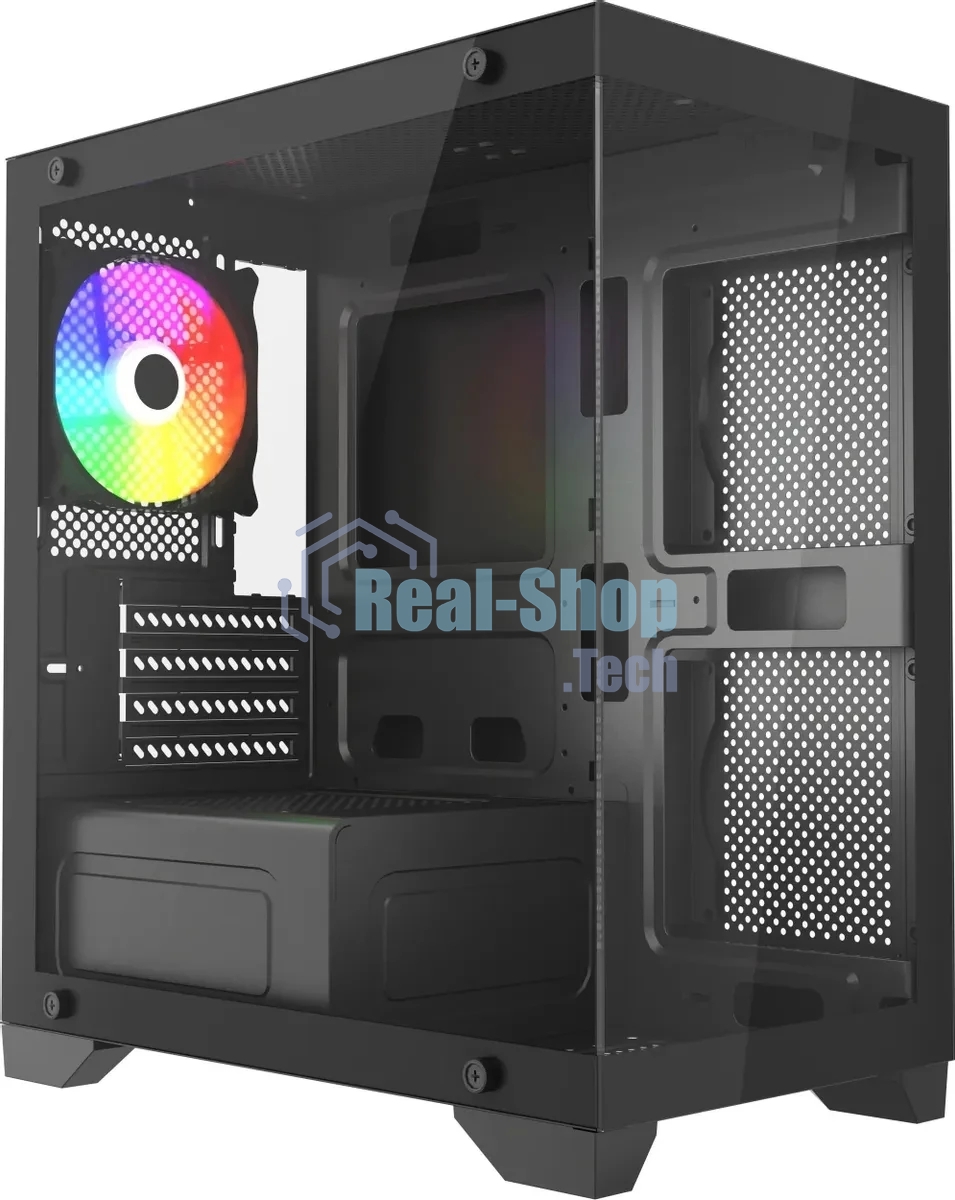 Компьютерный корпус Accord ACC-350-02B черный без БП mATX 1x120мм 1xUSB 2.0 1xUSB 3.0 1xUSB3.1 audio
