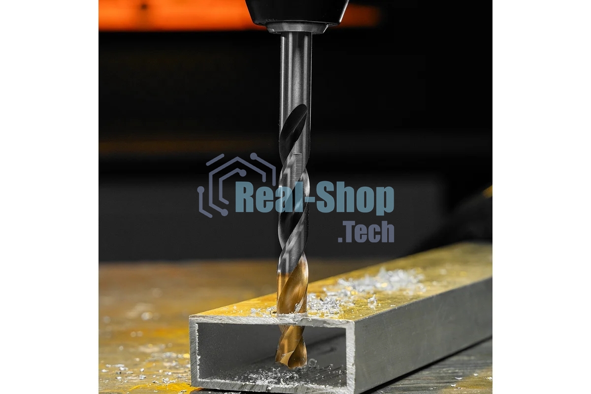 Сверло спиральное по металлу Denzel 11 x 142мм, Р6М5, Golden Tip, многогранная заточка